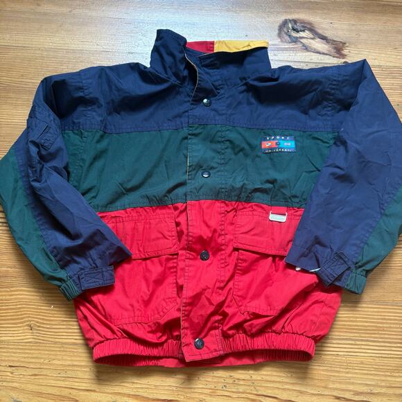 Rothschild vintage color block nautical windbreaker kids jacket SIZE 7 - Picture 1 of 5